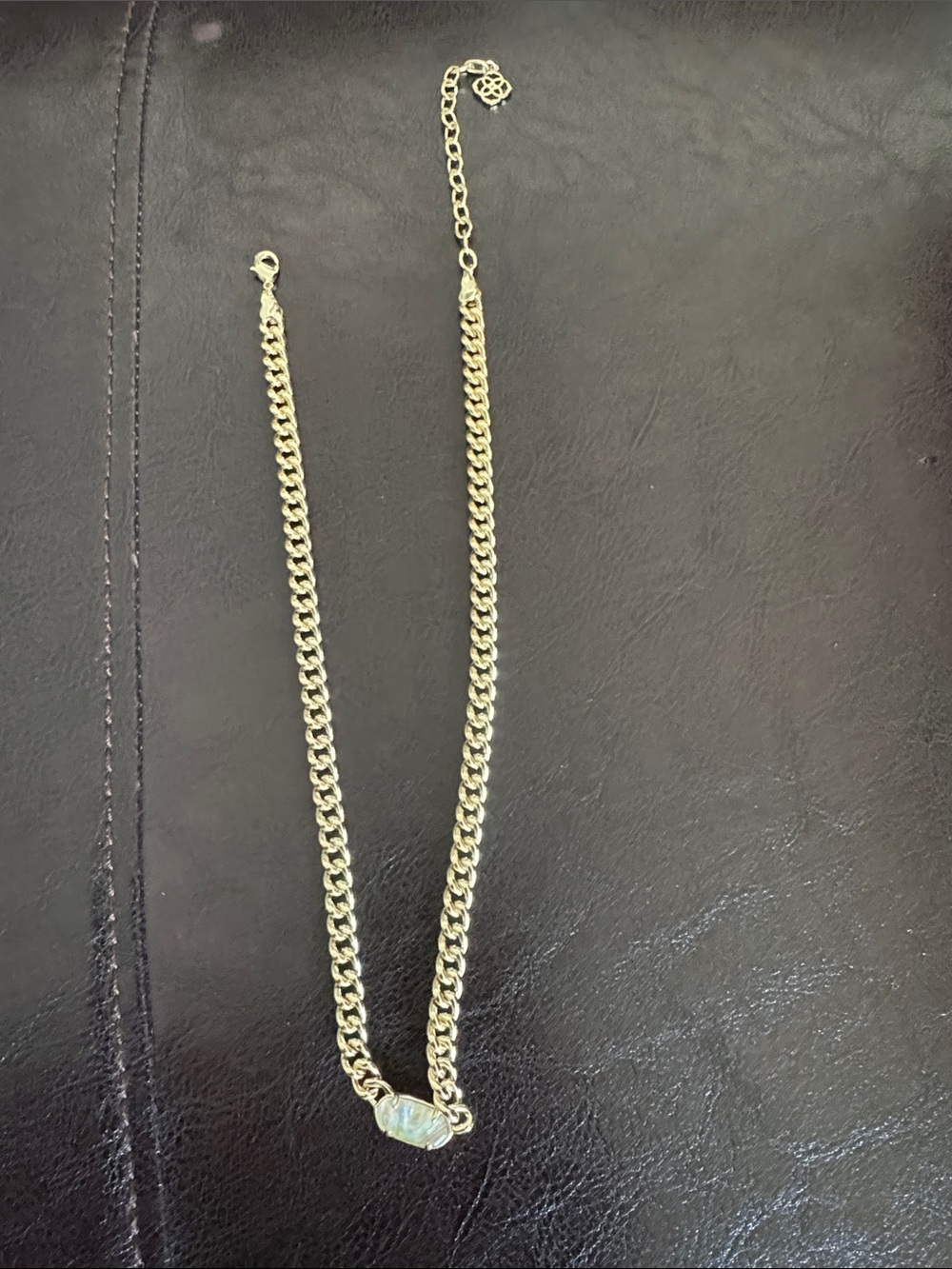 Kendra Scott Gold Chain Necklace with Iridescent Stone Accent
